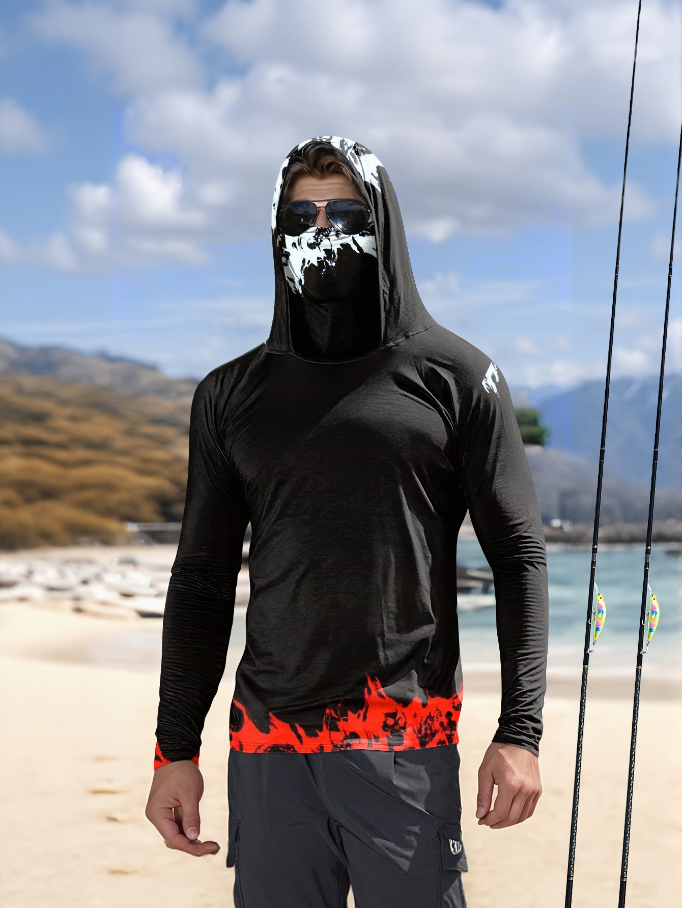 Fishing Hoodie - Erkekler Kapüşonlu Balıkçı Gömleği uzun kollu